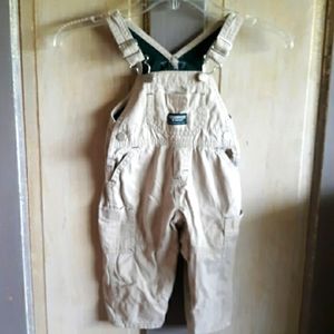 OSHKOSH B'GOSH KHAKI OVERALLS 12 MONTH